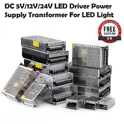 #ad 5V 12V 24 Volt LED Transformer 12W 720W LED Power Supply IP20 LED Driver PSU GBP 12.70