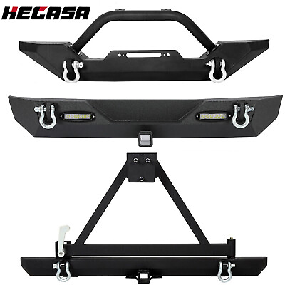 #ad Front Or Rear Bumper W Lights Winch Plate D rings For 87 06 Jeep Wrangler TJ YJ $219.00