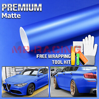 #ad Matte Flat Metallic Blue Vinyl Car Wrap Sticker Decal Bubble Free Adhesive Film $4.99