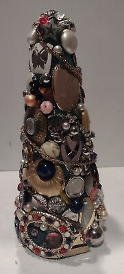 #ad Vintage and Costume Jewelry Christmas Tree 9 inch tree $50.00