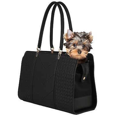 #ad Fashion Pet Carrier Handbag Soft Leather Small Dog Cat TSA Approved Pet Tote Bag $54.76