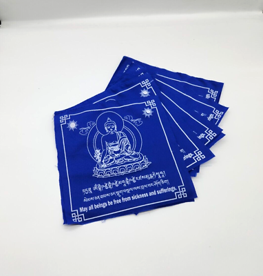 #ad Medicine Buddha Printed Tibetan Blue Prayer Flags $7.00