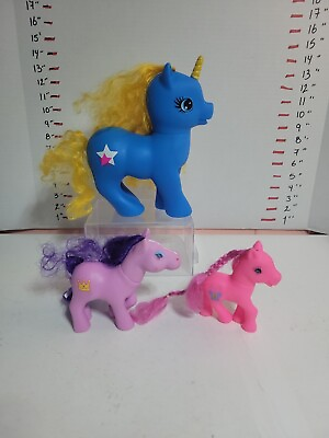 #ad My Little Pony 10quot; Gi Go SML 16 B1 and 2 gi go ponys pink 4.5quot;purple 5quot; lot of 3 $10.49