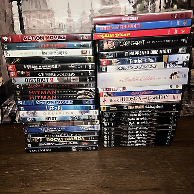 #ad Lot of 40 DVD#x27;s with Cases Action Drama Comedy Bulk Movies Wholesale Resale 43 $25.00