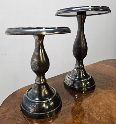 #ad Pair Silver Plate John Richard Italian Style Candelabra Candle Stands $289.00
