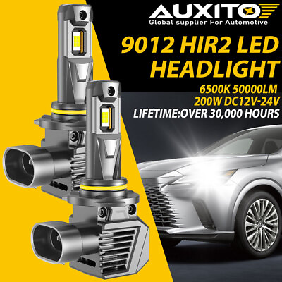 #ad AUXITO 9012 HIR2 LED Headlight Kit Bulb High Low Beam White 48000LM Super Bright $31.34