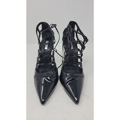#ad Schutz Black Lace Up Stiletto Heels $21.00