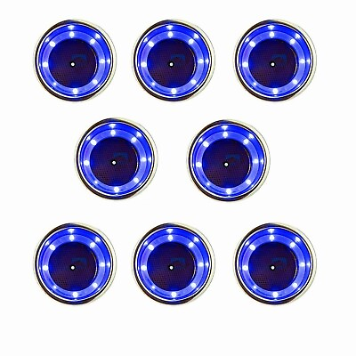 #ad 8X Blue LED Light Stainless Steel Cup Drink Holder for Marine Yacht Boat RV $58.90