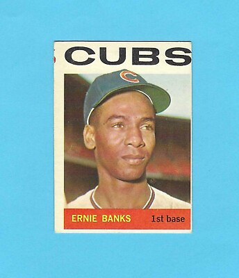 #ad 1964 Topps Cubs HOF First Baseman Ernie Banks #55 Baseball Card $39.99