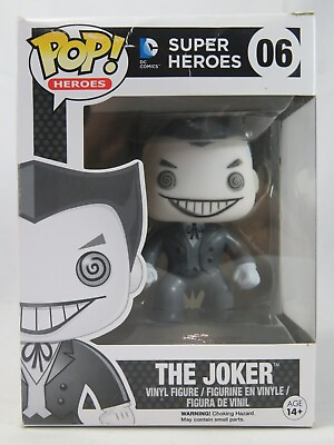 #ad Heroes Funko Pop The Joker Black and White No. 06 Free Protector AU $30.00
