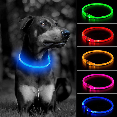 #ad Light up Dog Collars Waterproof LED Dog Collar Glow in the Dark Puppy Collar $28.26