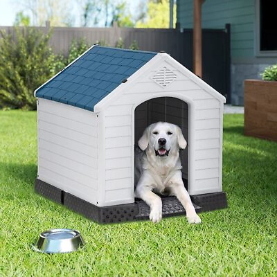 28quot; 32quot; 39quot; High Plastic Dog House Waterproof Indoor Outdoor Dog Shelter Kennel $74.99