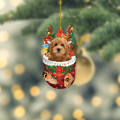 #ad Goldendoodle Dog Snow Pocket Christmas Ornament Goldendoodle Dog Xmas Ornament $19.99