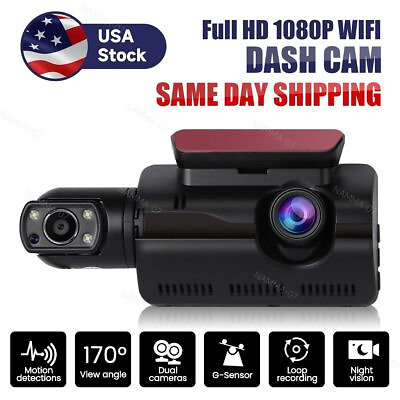 #ad 1080P Dual Lens Car DVR Dash Cam Video Recorder G Sensor Front and Rear Camera $19.49