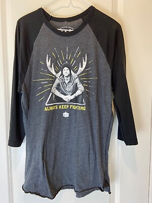 #ad AKF Always Keep Fighting Supernatural Moose Raglan T shirt Women LARGE TV Show $16.90