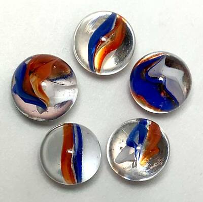 #ad 16mm Clear w Red White amp; Blue Cat#x27;s Cats Eye Glass Marbles New for 2020 Pack 5 $3.65