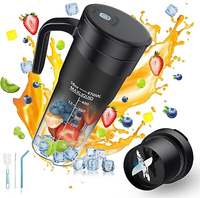 #ad Portable Blender for Shakes and Smoothies 16 Oz Rechargeable USB C 6 Blades NEW $18.89
