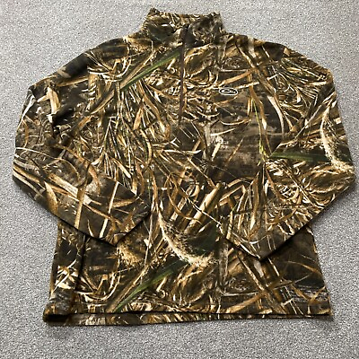 #ad Drake Waterfowl Sweater 2XL XXL Green Camouflage Hunting 1 4 Zip Sweatshirt Mens $39.99