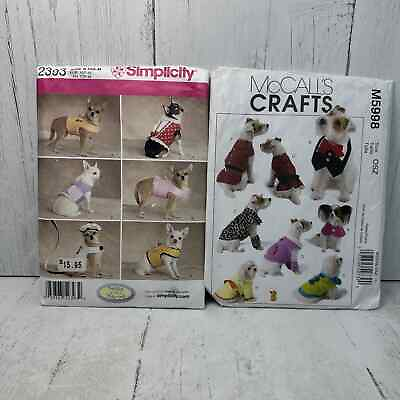 #ad Two Sewing Patterns Dog Pet Clothing Costumes McCalls M5998 Simplicity 2393 $6.00