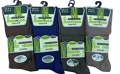 #ad 312 Pairs Non Elastic Bamboo Super Soft Diabetic Friendly Loose Top Socks 6 11 GBP 5.99