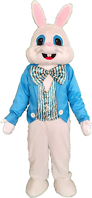 #ad Blue Suit Easter Rabbit Mascot Costume Bunny Adult Easter Fancy Cosplay $71.99