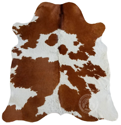 #ad Real Cowhide Rug Brown and White Size 6x7 8 $129.00