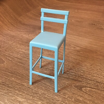 #ad Barbie Backyard Barbeque Grill Blue Chair Replacement Part High Top Accessory $8.45