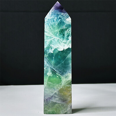 #ad 5.5quot; 0.7LB Crystal Feather Fluorite Point Tower Quartz Healing Reiki Decor Gift $39.99