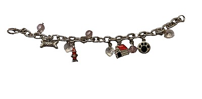 #ad Dog Lover Theme Charm Bracelet 7.5 inches long Stainless Jewelry $18.46