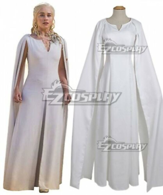 #ad Game Of Thrones Daenerys Targaryen White Dress Cosplay Costume $45.65