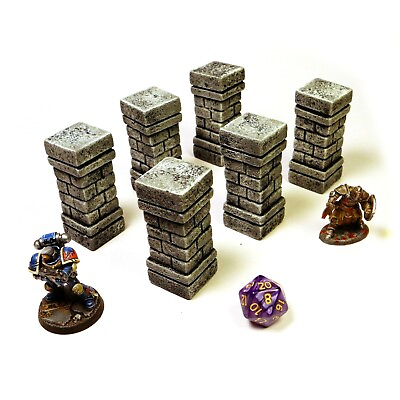 #ad x6 Columns Pillars Wargaming Terrain for Dungeon Tiles TTRPGs DnD RPGs PFRPG $24.98