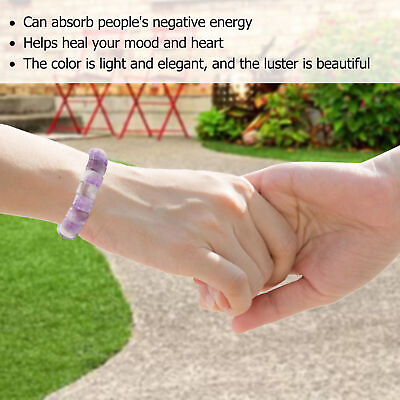 #ad Amethyst Bracelet Mixed Color Purely Natural High Elasticity Crystal Bracelet $11.58