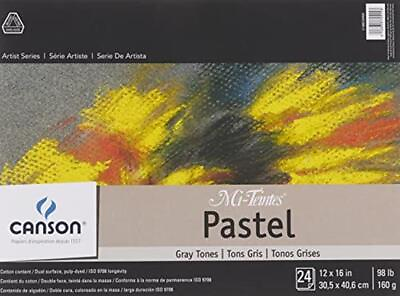 #ad Canson t Series Mi Teintes Pastel Paper Gray Tones Foldover Pad 12x16 $27.29