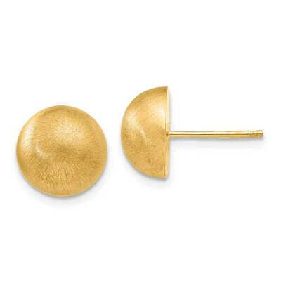 #ad 14k Gold Hollow Satin 10.50mm Half Ball Post Earrings 0.42quot; $397.29