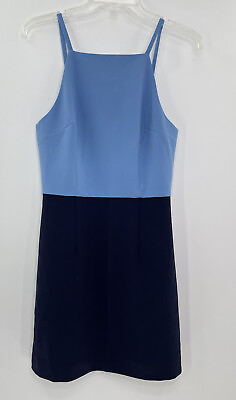 #ad NWT French Connection Women#x27;s Blue Color Blocked Mini A Line Dress Size 4 $148 $41.61