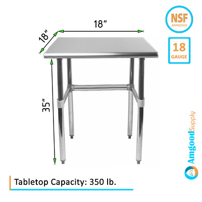 #ad 18quot; X 18quot; Stainless Steel Open Base Table NSF Prep Metal Work Table $144.95