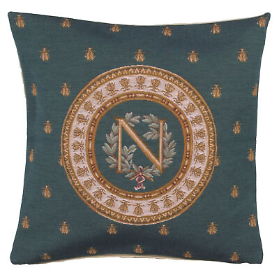 #ad 18x18 in Throw Pillow Cover Blue Napoleon – French Woven Decorative Pillow $65.00