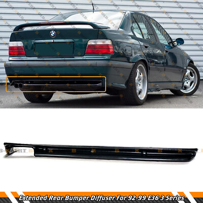 #ad M3 STYLE UNPAINTED BLACK ADD ON REAR BUMPER DIFFUSER FOR 92 99 BMW E36 3 SERIES $68.99