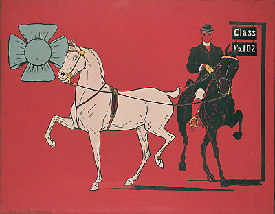 #ad ANTIQUE Xrare c1903 Tolman Sporting Chromolitho HORSE EQUINE HALTER COMPETITION $349.99