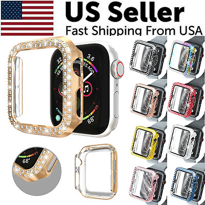 #ad For iWatch Apple Watch Bling 2 3 SE 4 5 6 Protector Glitter Case 38 40 42 44mm $5.99