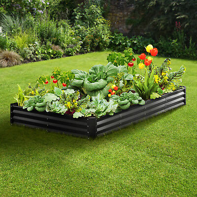 #ad VEVOR Galvanized Raised Garden Bed Planter Box 94.5x47.2x11quot; Flower Vegetable $46.99