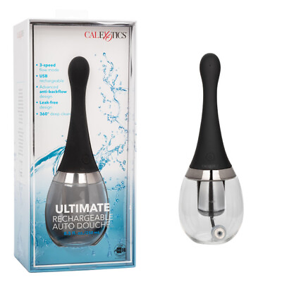 #ad Ultimate Rechargeable Automatic Silicone Anal Douche Cleansing System Black $60.97