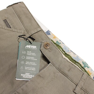 #ad Meyer NWT Chinos Casual Pants Size 50 34 US Chicago Solid Beige Cotton Blend $202.49