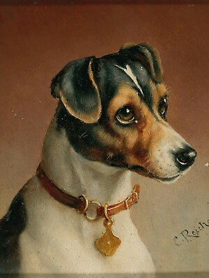 #ad Jack Russell Terrier Dog Animal Portrait 18 x 24 in Rolled Canvas Print Vintage $79.00