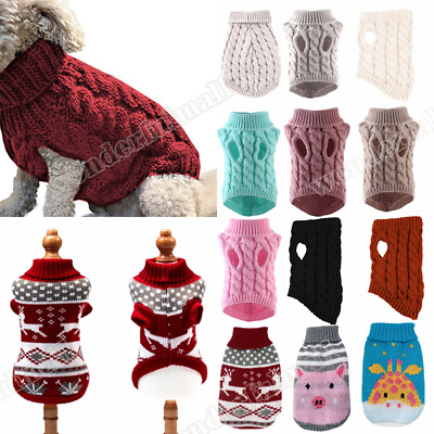 Puppy Pet Dog Cat Warm Knitted Vest Clothes T Shirt Sweater Winter Coat Apparel□ $3.64