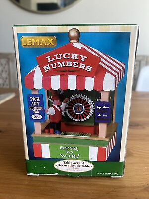 #ad Lemax Village Collection Lucky Numbers Stand #83684 Box $99.00