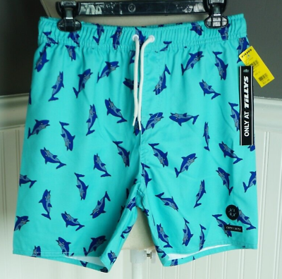 #ad NWT LIRA Crtv Scty Boy#x27;s Mint Shark Swim Shorts Trunks Size XL NEW $19.99