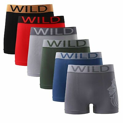 #ad Mens Boxers shorts Seamless underwear Cotton Blend Trunks 3 Pack Colour Small XL GBP 9.90