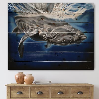 #ad Designart #x27;Portrait Of A Humpback Whale#x27; Nautical amp; Coastal $119.99