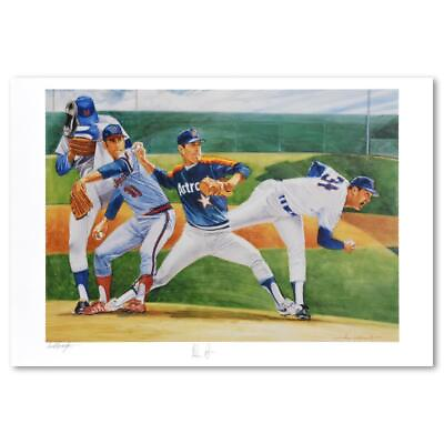 #ad Nolan Ryan Autographed Sports Memorabilia Art Limited Edition by Harrington $750.00
